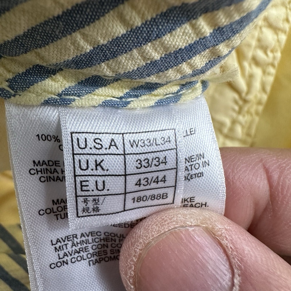 Brooks Brothers Mens Clark Chino Pants Actual 32x28 Yellow‎ 100% Cotton Straight - Picture 11 of 16